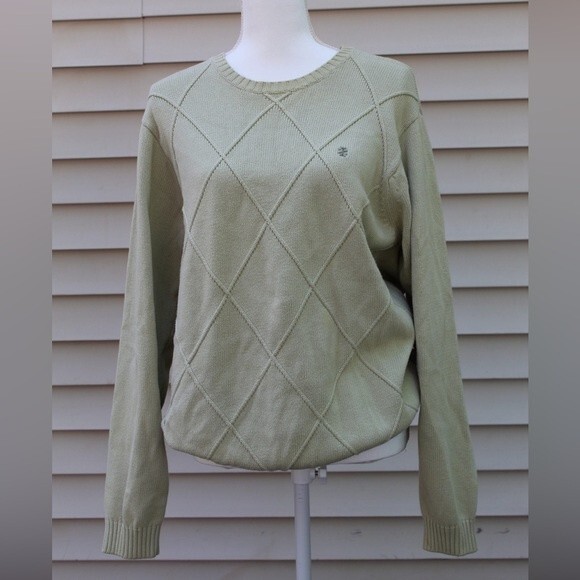 IZOD Olive/ Mint/ Green Vintage Oversized Unisex Sweater - Picture 1 of 7